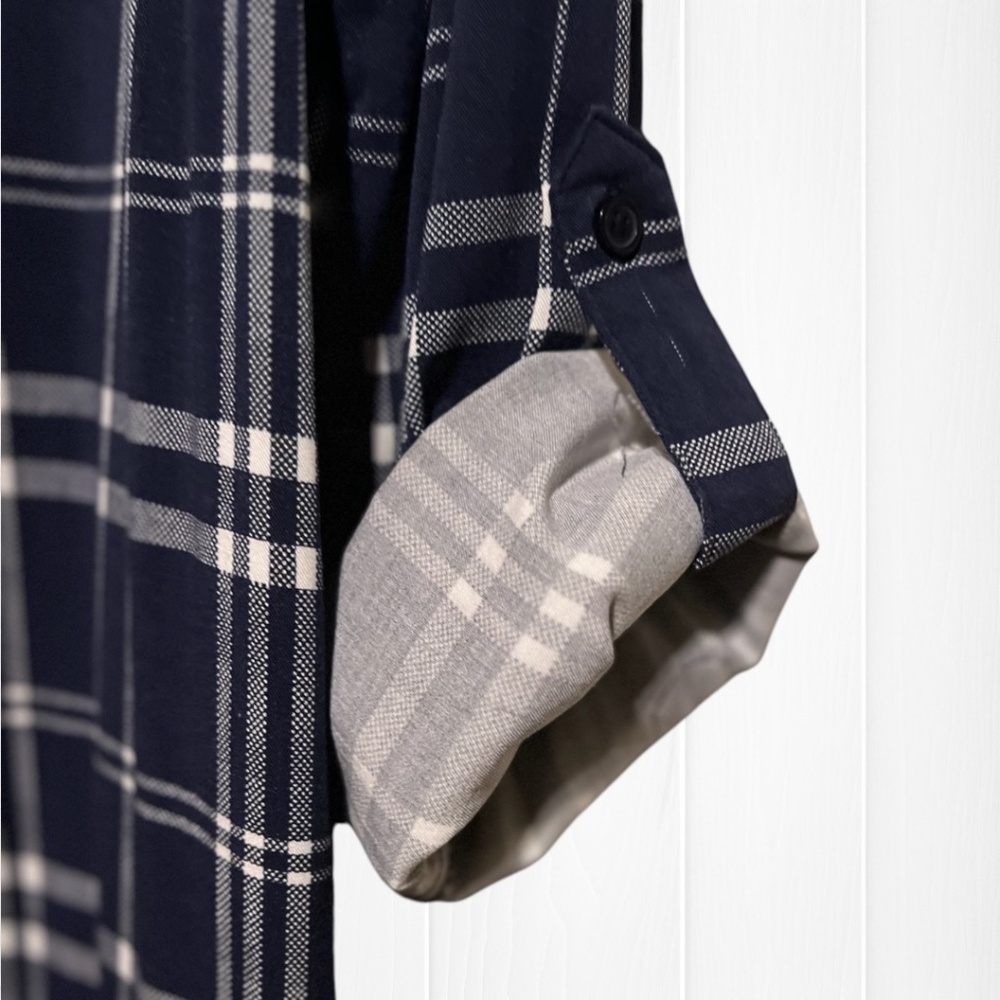 TORRID Navy Plaid Button-Up Dress (M/L) - Picture 9 of 16